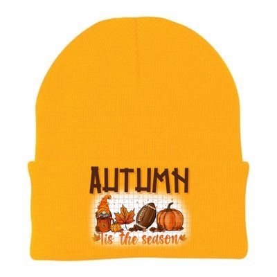 Tis' The Season Leopard Pumpkin Football Halloween Fall Great Gift Knit Cap Winter Beanie