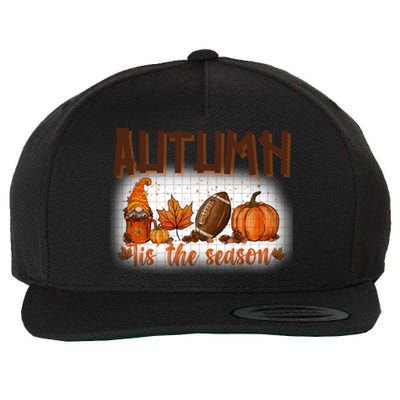 Tis' The Season Leopard Pumpkin Football Halloween Fall Great Gift Wool Snapback Cap