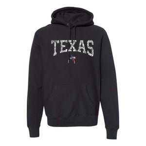 Texas Texas State Map Flag Distressed Premium Hoodie