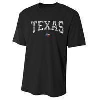 Texas Texas State Map Flag Distressed Performance Sprint T-Shirt