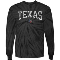 Texas Texas State Map Flag Distressed Tie-Dye Long Sleeve Shirt