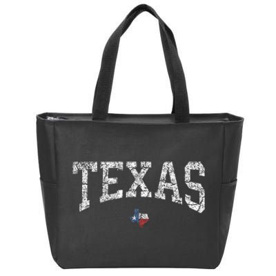 Texas Texas State Map Flag Distressed Zip Tote Bag