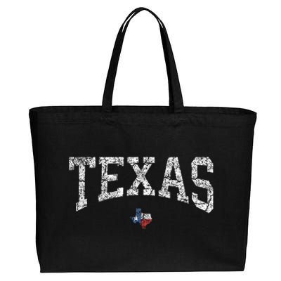 Texas Texas State Map Flag Distressed Cotton Canvas Jumbo Tote