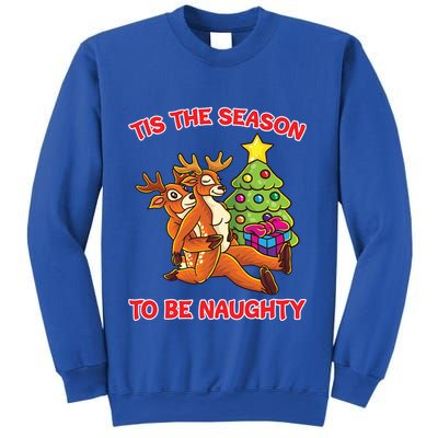 Tis The Season To Be Naughty Humping Reindeer Love Couple Gift Sweatshirt