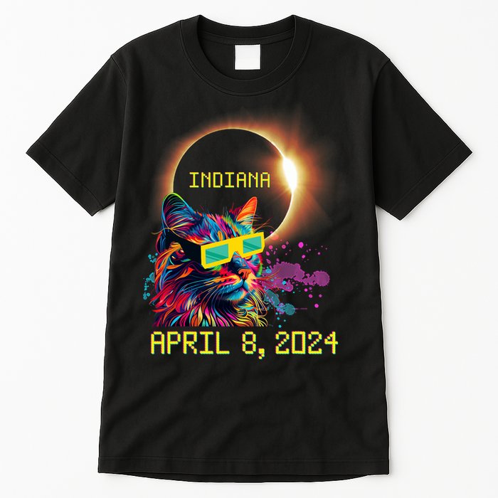 Totality Total Solar Eclipse Cat April 8 2024 Indiana Tall T-Shirt