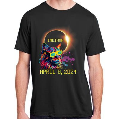 Totality Total Solar Eclipse Cat April 8 2024 Indiana Adult ChromaSoft Performance T-Shirt