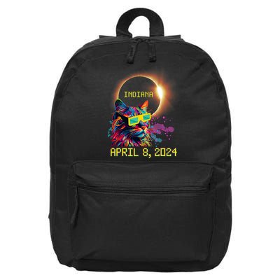 Totality Total Solar Eclipse Cat April 8 2024 Indiana 16 in Basic Backpack