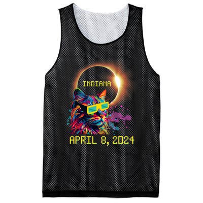 Totality Total Solar Eclipse Cat April 8 2024 Indiana Mesh Reversible Basketball Jersey Tank