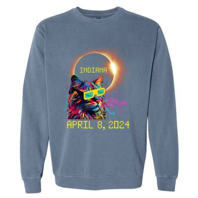 Totality Total Solar Eclipse Cat April 8 2024 Indiana Garment-Dyed Sweatshirt