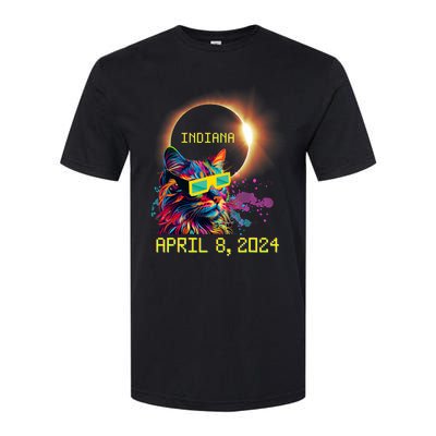 Totality Total Solar Eclipse Cat April 8 2024 Indiana Softstyle CVC T-Shirt