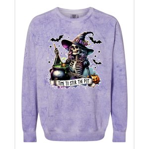 Time To Stir The Pot Witch Halloween Colorblast Crewneck Sweatshirt