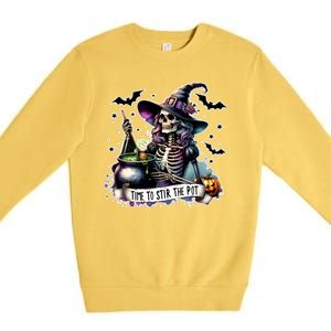 Time To Stir The Pot Witch Halloween Premium Crewneck Sweatshirt