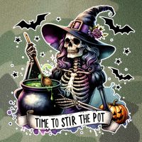 Time To Stir The Pot Witch Halloween Legacy Tie Dye Trucker Hat
