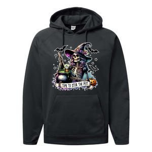 Time To Stir The Pot Witch Halloween Performance Fleece Hoodie