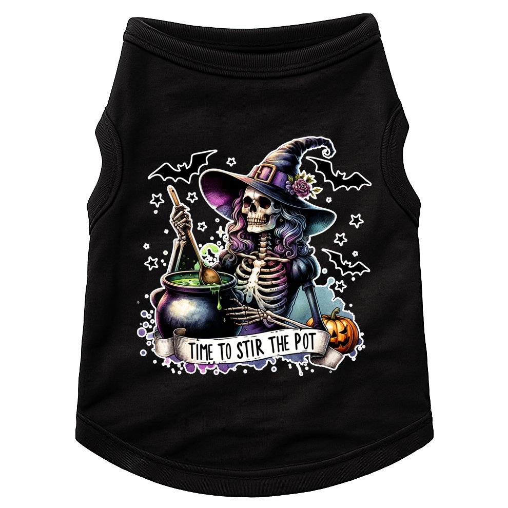 Time To Stir The Pot Witch Halloween Doggie Tank