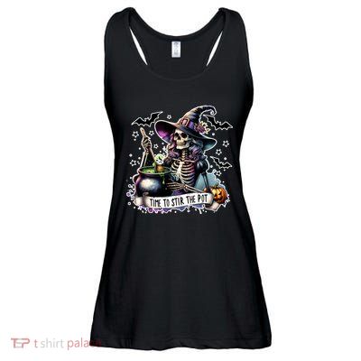 Time To Stir The Pot Witch Halloween Ladies Essential Flowy Tank