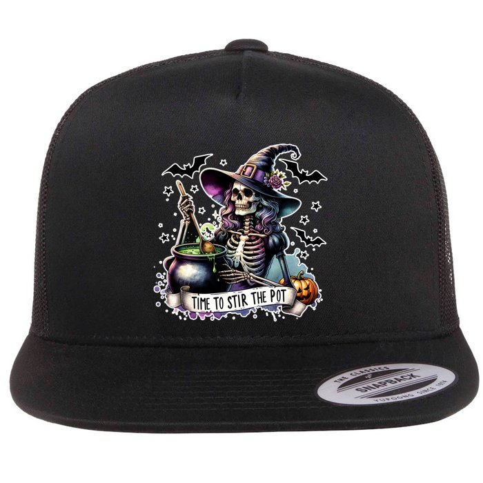 Time To Stir The Pot Witch Halloween Flatbill Hat