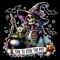 Time To Stir The Pot Witch Halloween Flatbill Hat
