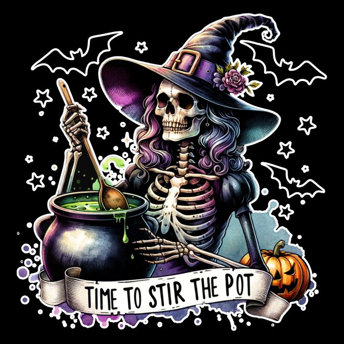 Time To Stir The Pot Witch Halloween Flatbill Hat