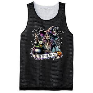 Time To Stir The Pot Witch Halloween Mesh Reversible Basketball Jersey Tank