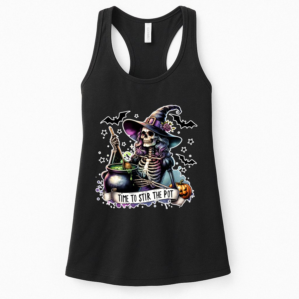 Time To Stir The Pot Witch Halloween Womens Tank Top