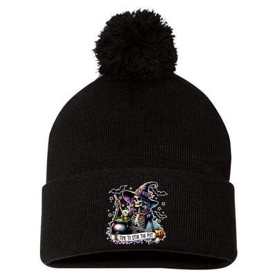 Time To Stir The Pot Witch Halloween Pom Pom 12in Knit Beanie