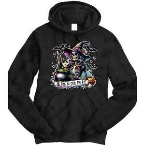 Time To Stir The Pot Witch Halloween Tie Dye Hoodie