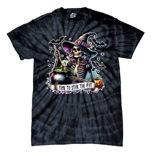 Time To Stir The Pot Witch Halloween Tie-Dye T-Shirt