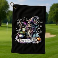 Time To Stir The Pot Witch Halloween Golf Towel