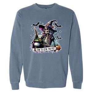 Time To Stir The Pot Witch Halloween Garment-Dyed Sweatshirt