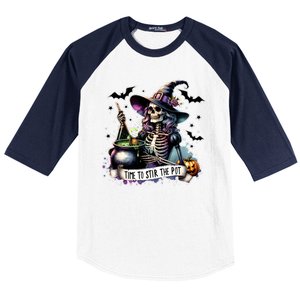 Time To Stir The Pot Witch Halloween Baseball Sleeve Shirt