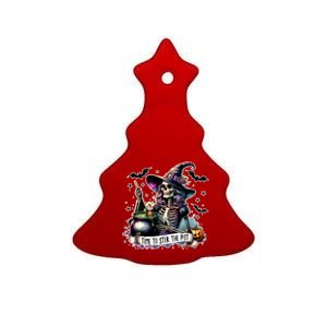 Time To Stir The Pot Witch Halloween Ceramic Tree Ornament