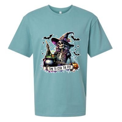 Time To Stir The Pot Witch Halloween Sueded Cloud Jersey T-Shirt