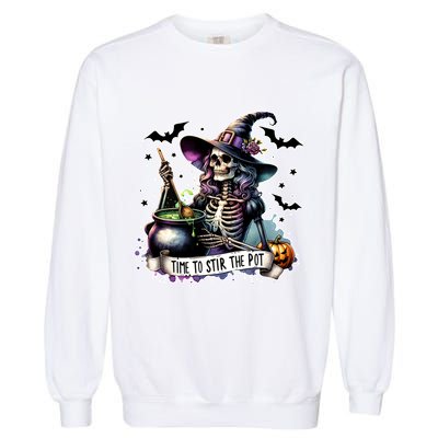 Time To Stir The Pot Witch Halloween Garment-Dyed Sweatshirt