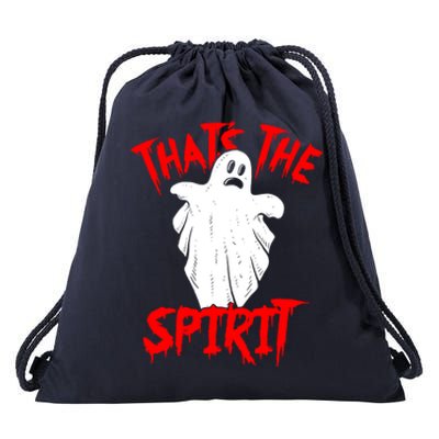 Thats The Spirit Funny Ghost Pun Halloween Funny Gift Drawstring Bag