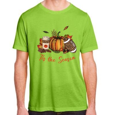 Tis The Season Leopard Pumpkin Football Fall A Adult ChromaSoft Performance T-Shirt