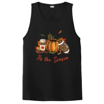 Tis The Season Leopard Pumpkin Football Fall A PosiCharge Competitor Tank