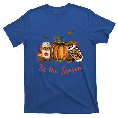 Tis The Season Leopard Pumpkin Football Fall A T-Shirt