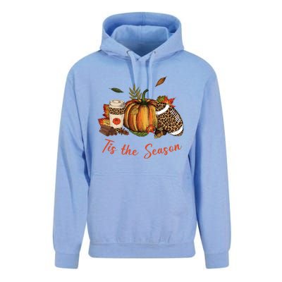 Tis The Season Leopard Pumpkin Football Fall A Unisex Surf Hoodie