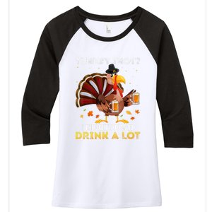 Turkey Trot Squad Running Drinking Matching Thanksgiving Women's Tri-Blend 3/4-Sleeve Raglan Shirt