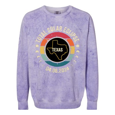 Texas Total Solar Eclipse 2024 American Totality April 8 Colorblast Crewneck Sweatshirt