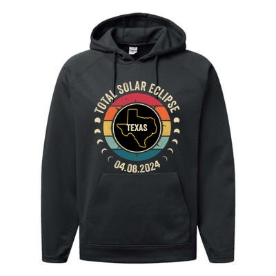 Texas Total Solar Eclipse 2024 American Totality April 8 Performance Fleece Hoodie