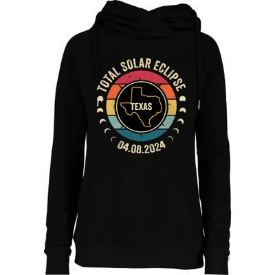 Texas Total Solar Eclipse 2024 American Totality April 8 Womens Funnel Neck Pullover Hood