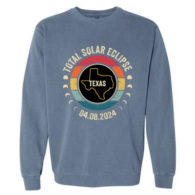 Texas Total Solar Eclipse 2024 American Totality April 8 Garment-Dyed Sweatshirt