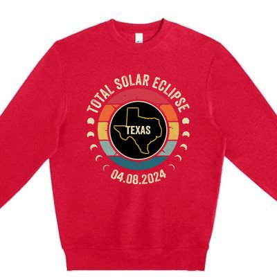 Texas Total Solar Eclipse 2024 American Totality April 8 Premium Crewneck Sweatshirt