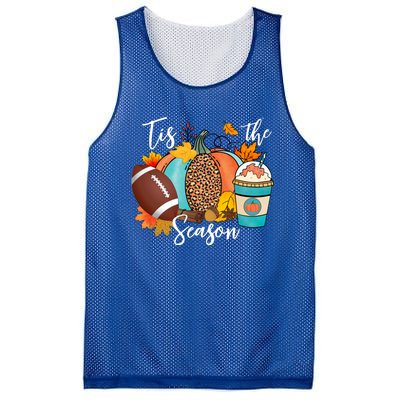 Tis The Season Leopard Pumpkin Love Fall Autumn Maple Leaves Gift Mesh Reversible Basketball Jersey Tank