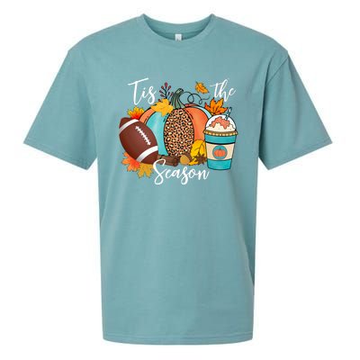 Tis The Season Leopard Pumpkin Love Fall Autumn Maple Leaves Gift Sueded Cloud Jersey T-Shirt