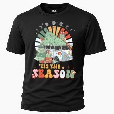 Tis' The Season Merry Camper Christmas Tree RV Camping Xmas Performance Shirt
