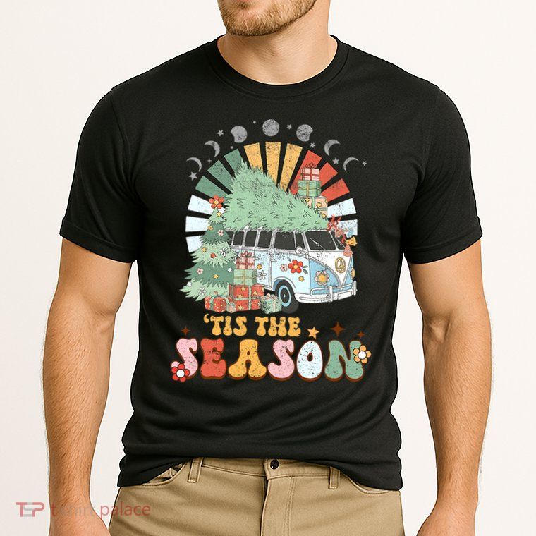 Tis' The Season Merry Camper Christmas Tree RV Camping Xmas Performance Shirt