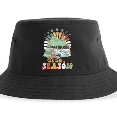 Tis' The Season Merry Camper Christmas Tree RV Camping Xmas Sustainable Bucket Hat